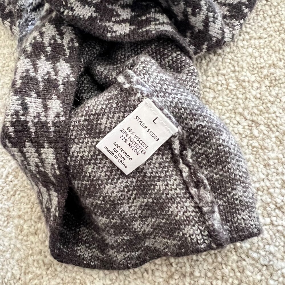 Y2K Versatile Houndstooth Tube Top Mini Skirt Light & Dark Gray Knit Stretch - Picture 5 of 8